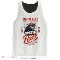 Rapid City Rats Retro Minor League Baseball Team Mesh Reversible Basketball Jersey Tank thumb 0