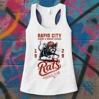Rapid City Rats Retro Minor League Baseball Team Women's Tank Top thumb 3