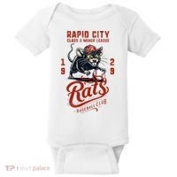 Rapid City Rats Retro Minor League Baseball Team Baby Bodysuit thumb 0