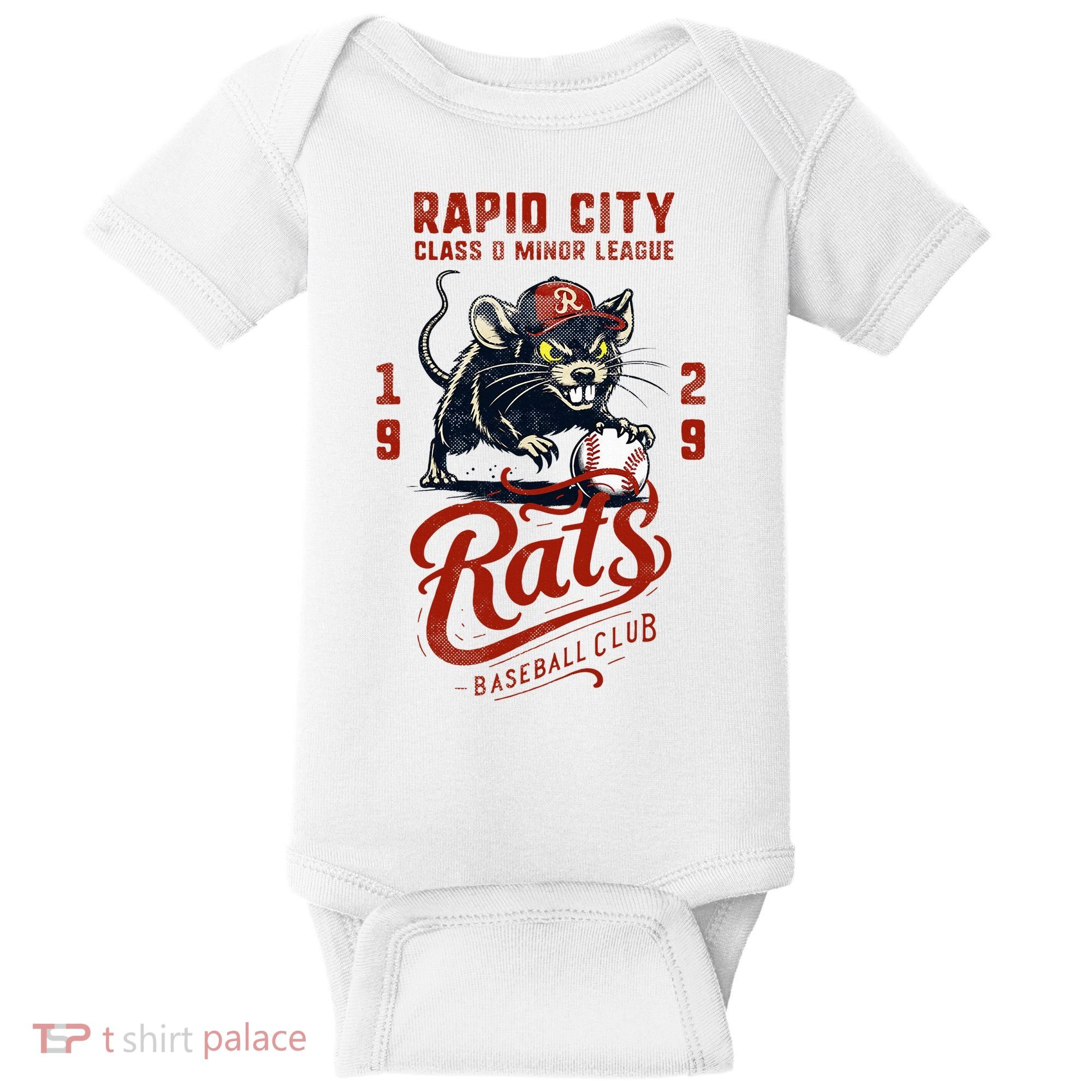 Rapid City Rats Retro Minor League Baseball Team Baby Bodysuit