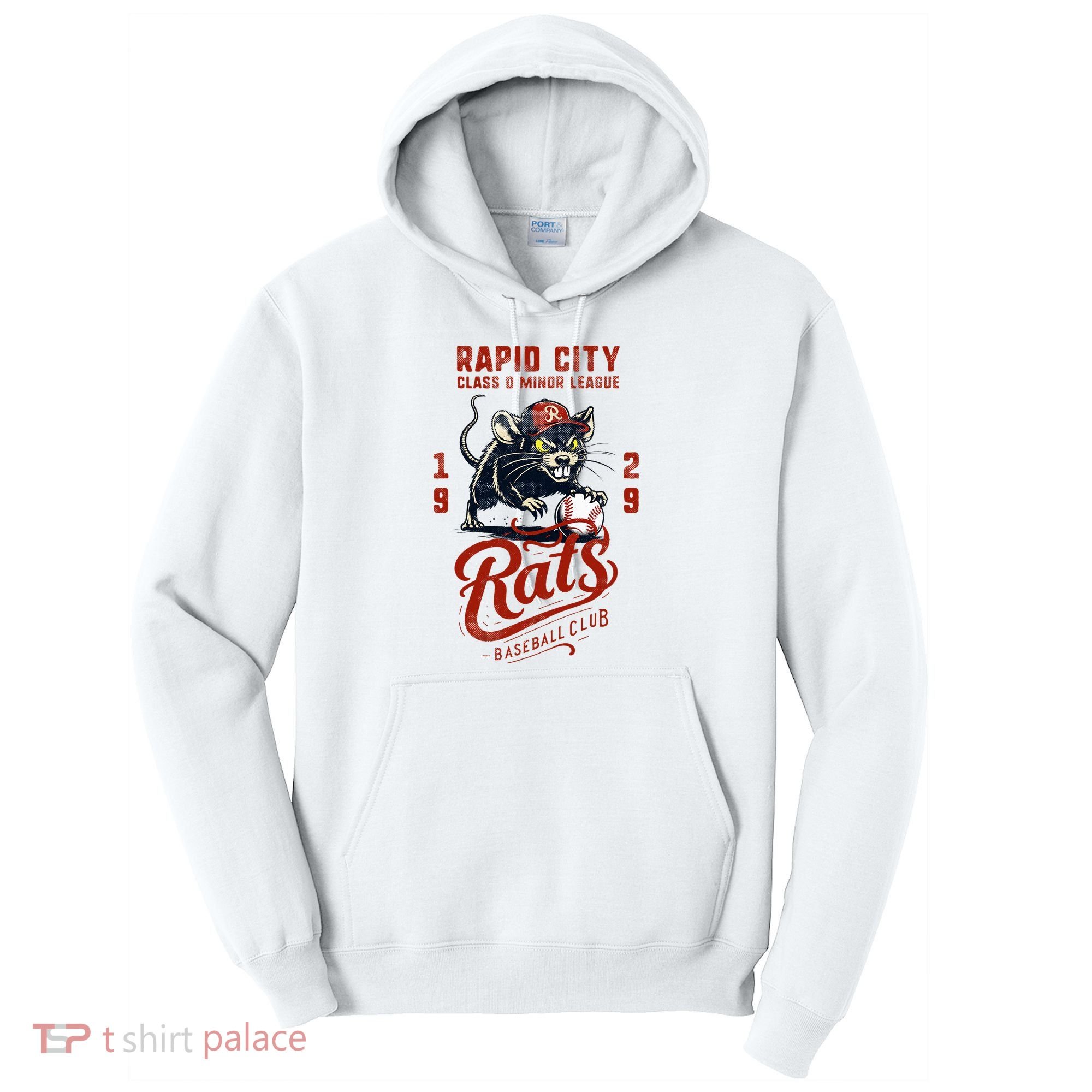 Rapid City Rats Retro Minor League Baseball Team Tall Hoodie