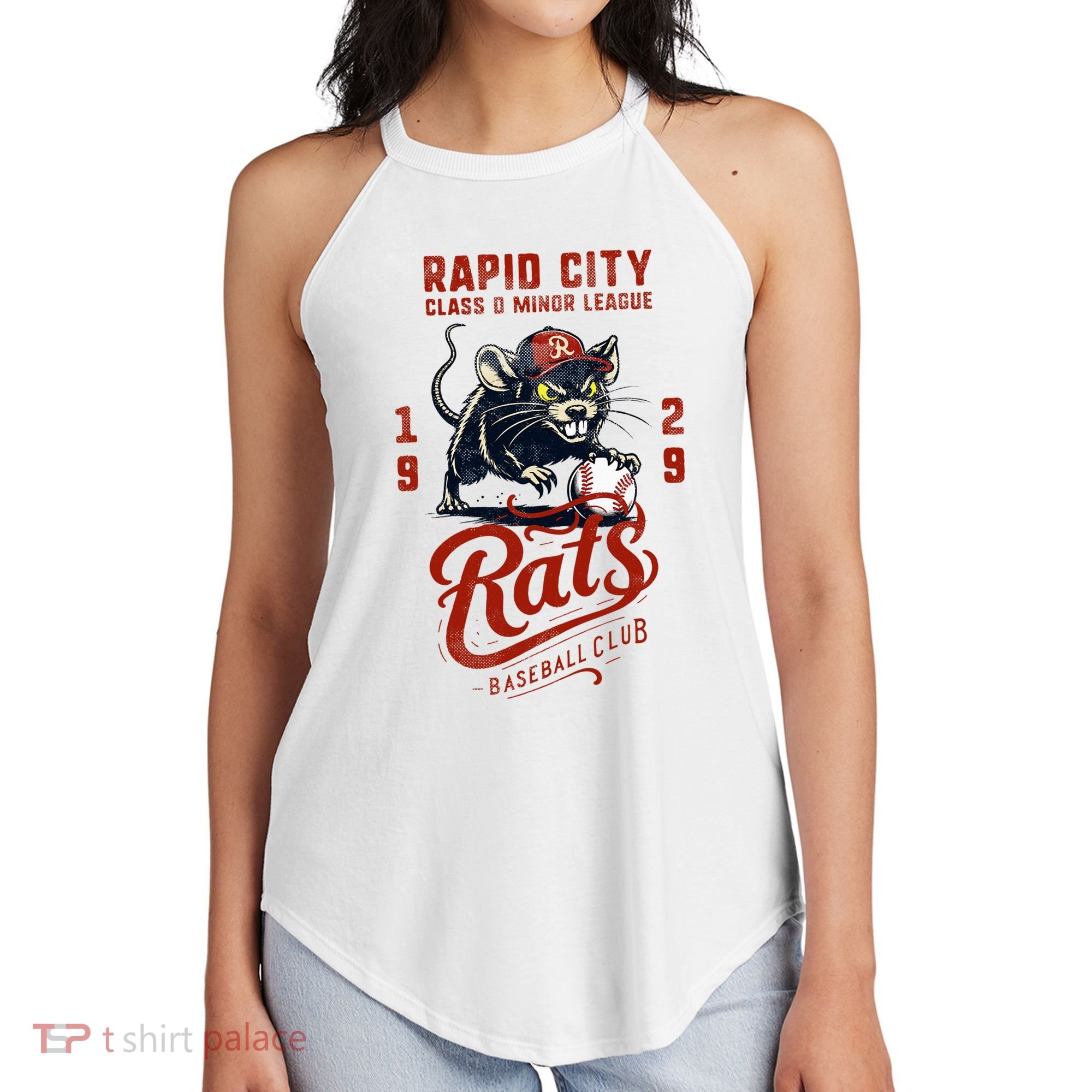 Rapid City Rats Retro Minor League Baseball Team Women's Perfect Tri Rocker Tank