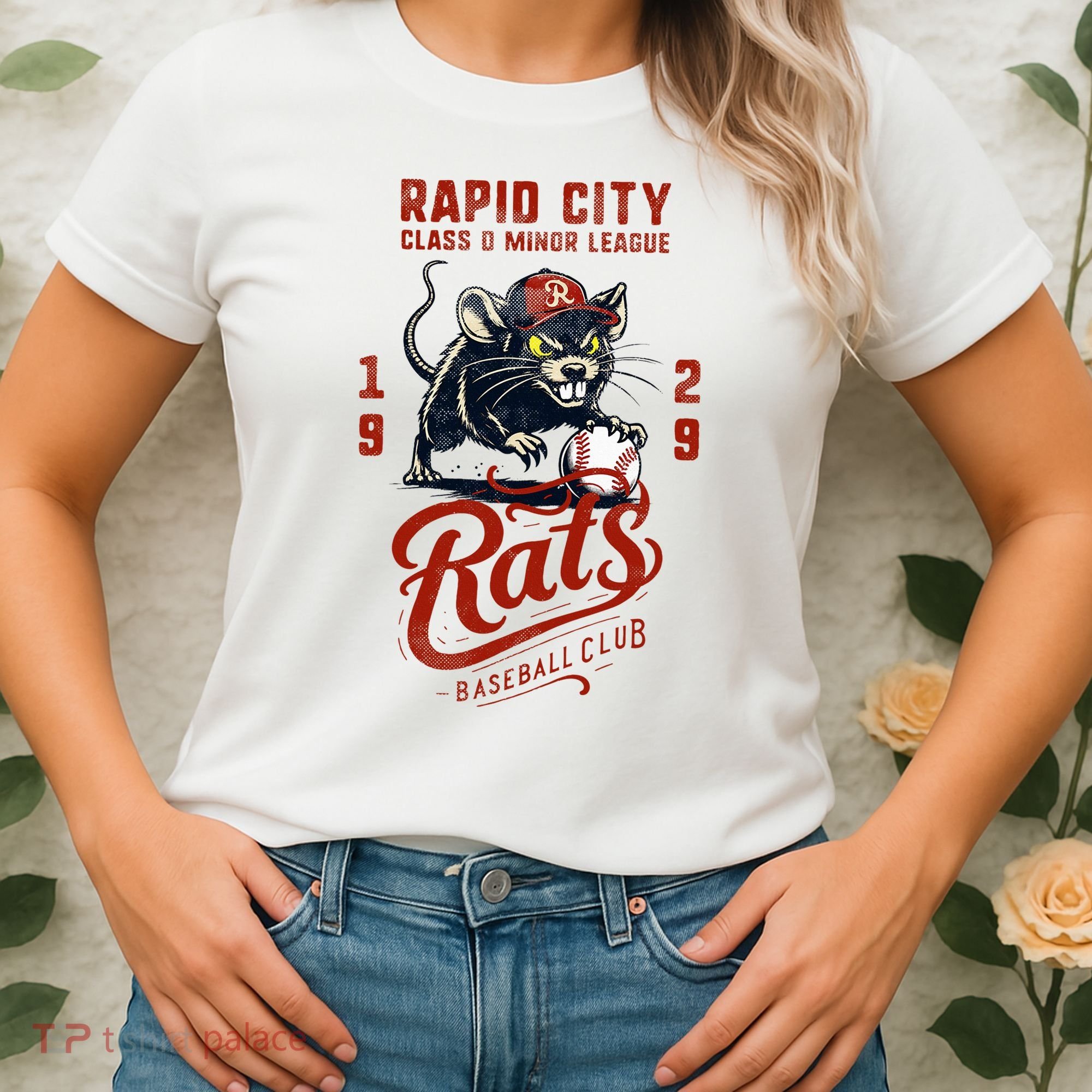 Rapid City Rats Retro Minor League Baseball Team Women's T-Shirt