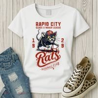 Rapid City Rats Retro Minor League Baseball Team Women's T-Shirt thumb 3