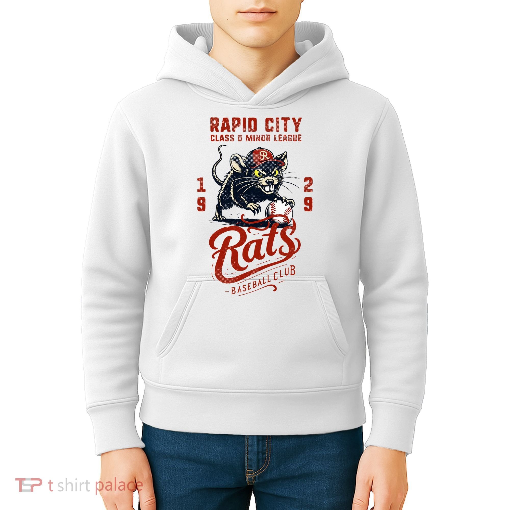 Rapid City Rats Retro Minor League Baseball Team Kids Hoodie