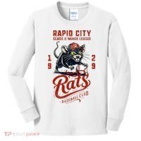 Rapid City Rats Retro Minor League Baseball Team Kids Long Sleeve Shirt thumb 0