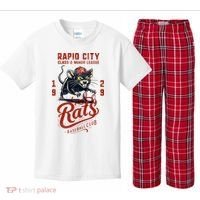 Rapid City Rats Retro Minor League Baseball Team Kids Plaid Pajama Set thumb 0