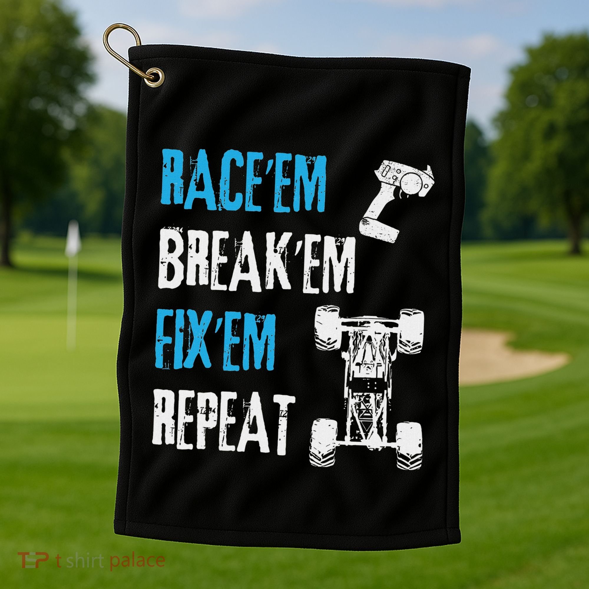 Rc Car Remote Control Racing Gift Golf Towel