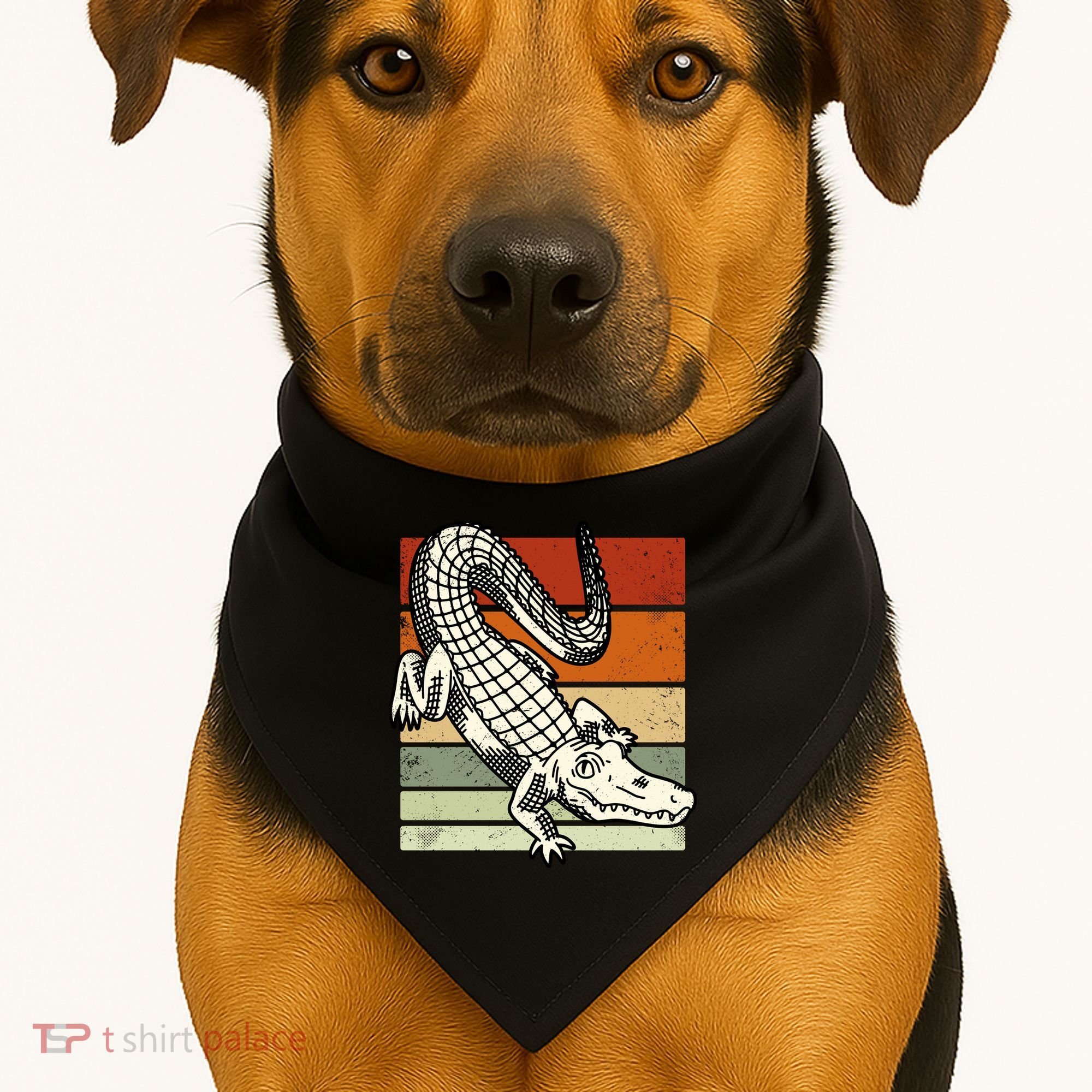 Retro Crocodile USA-Made Doggie Bandana