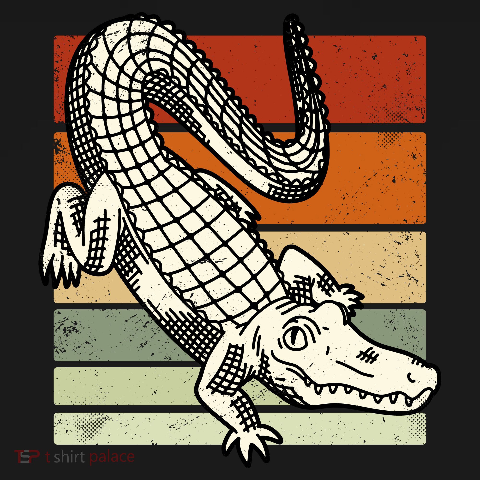 Retro Crocodile Pajama Set