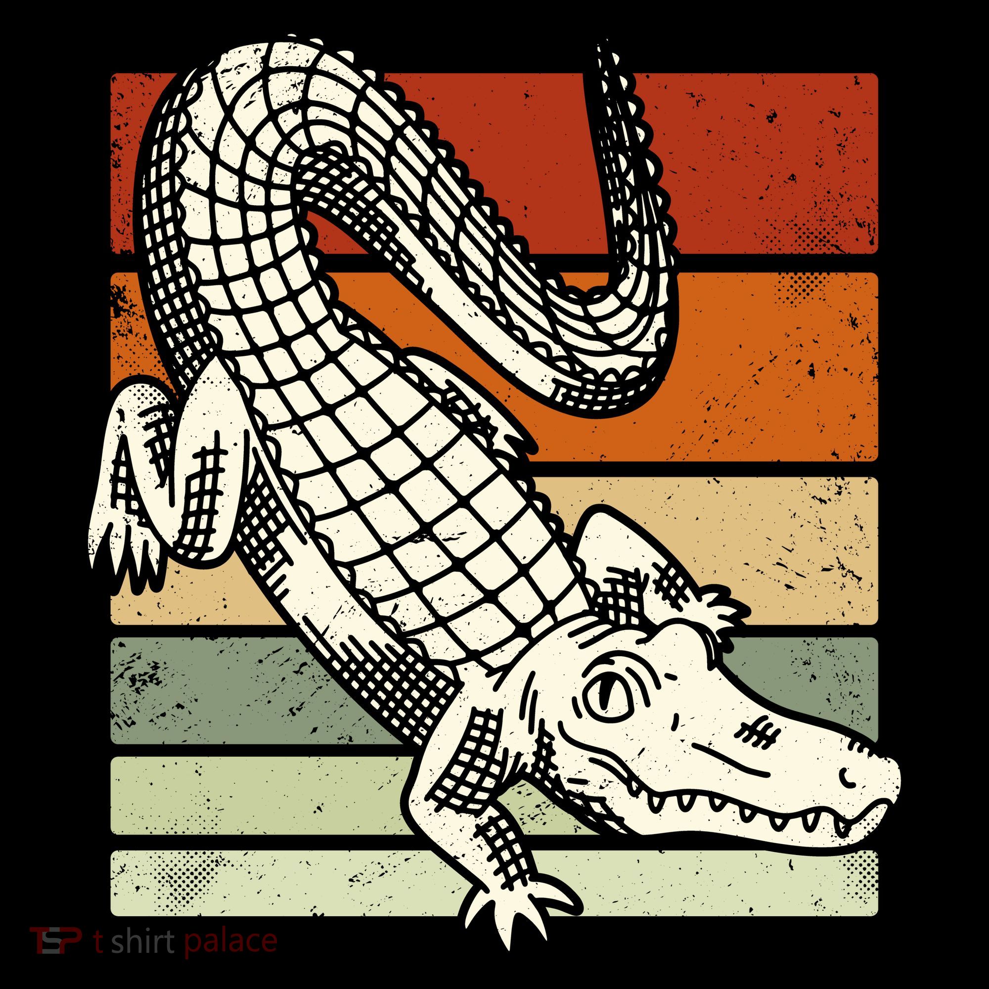 Retro Crocodile Ornament
