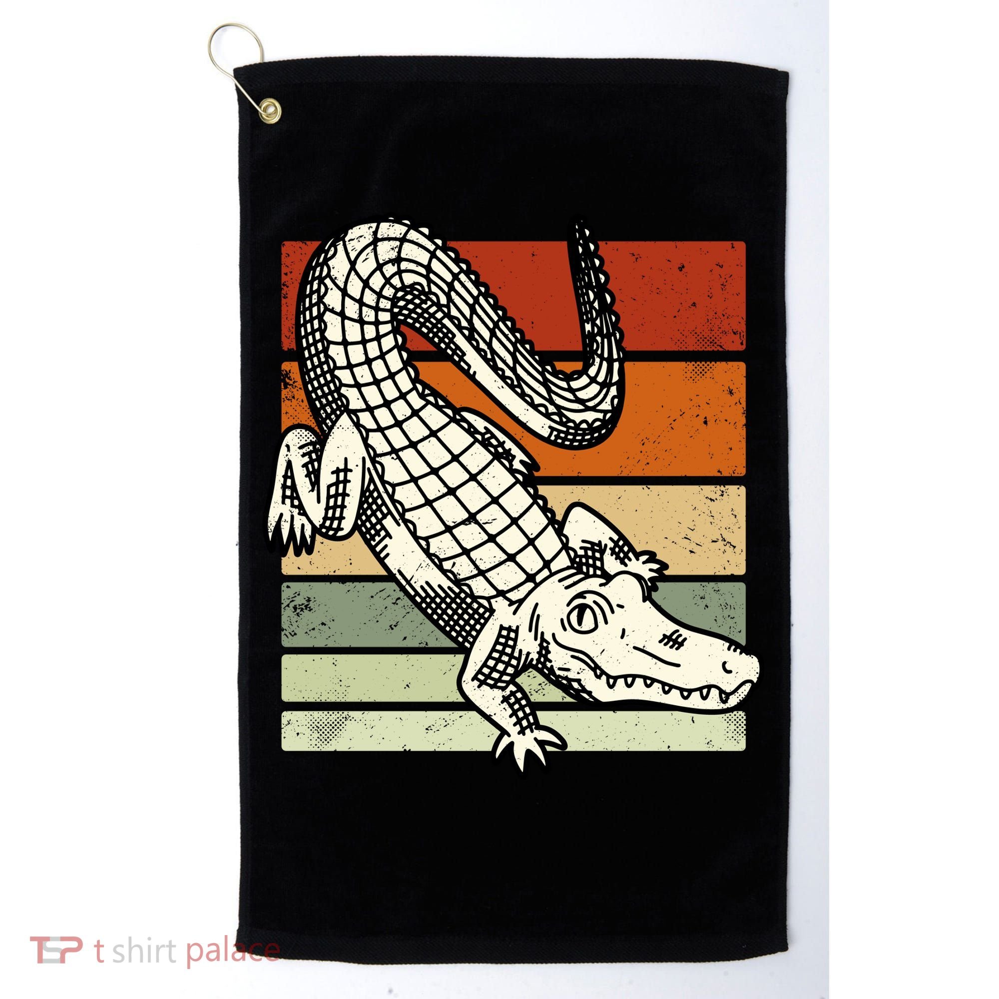 Retro Crocodile Golf Towel