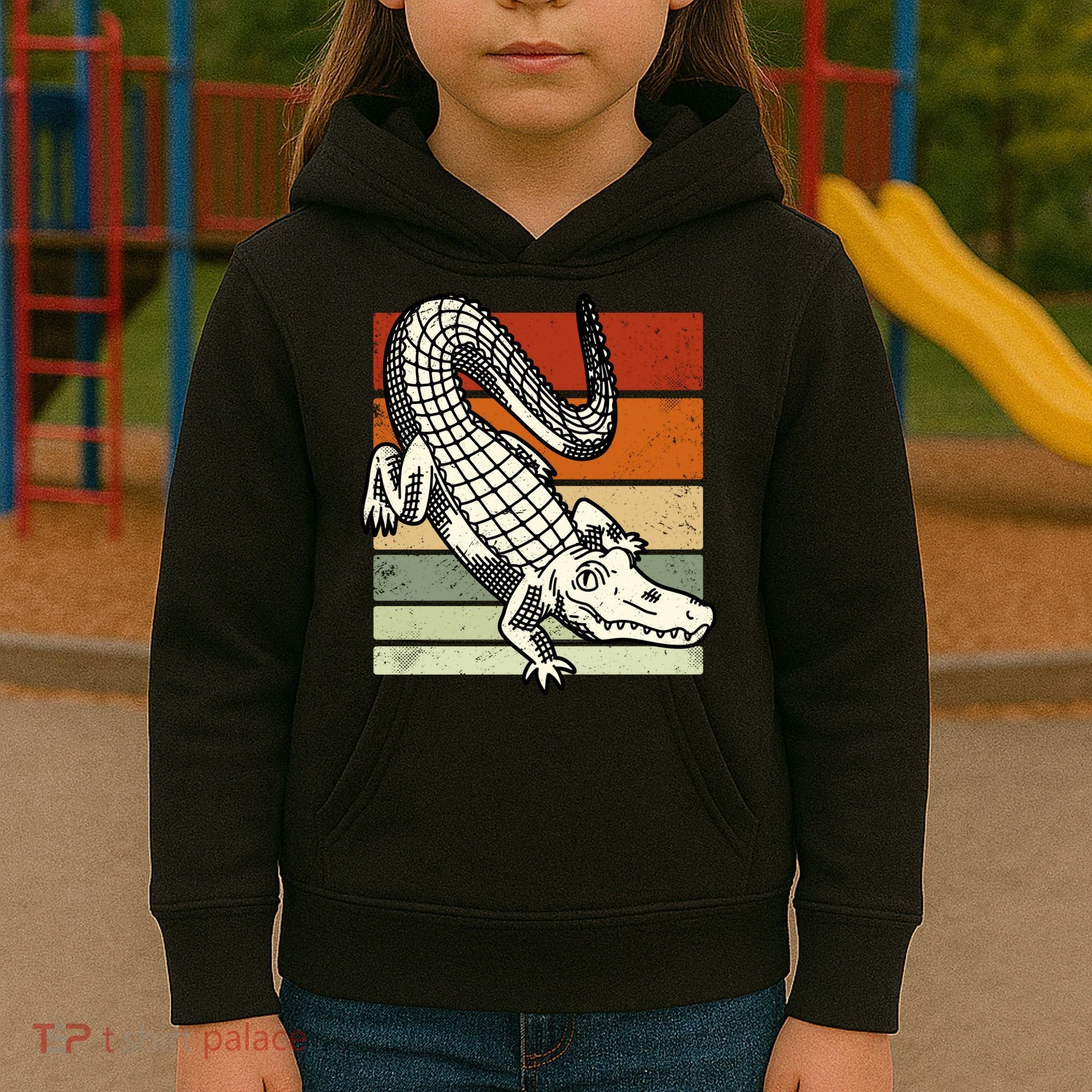 Retro Crocodile Kids Hoodie