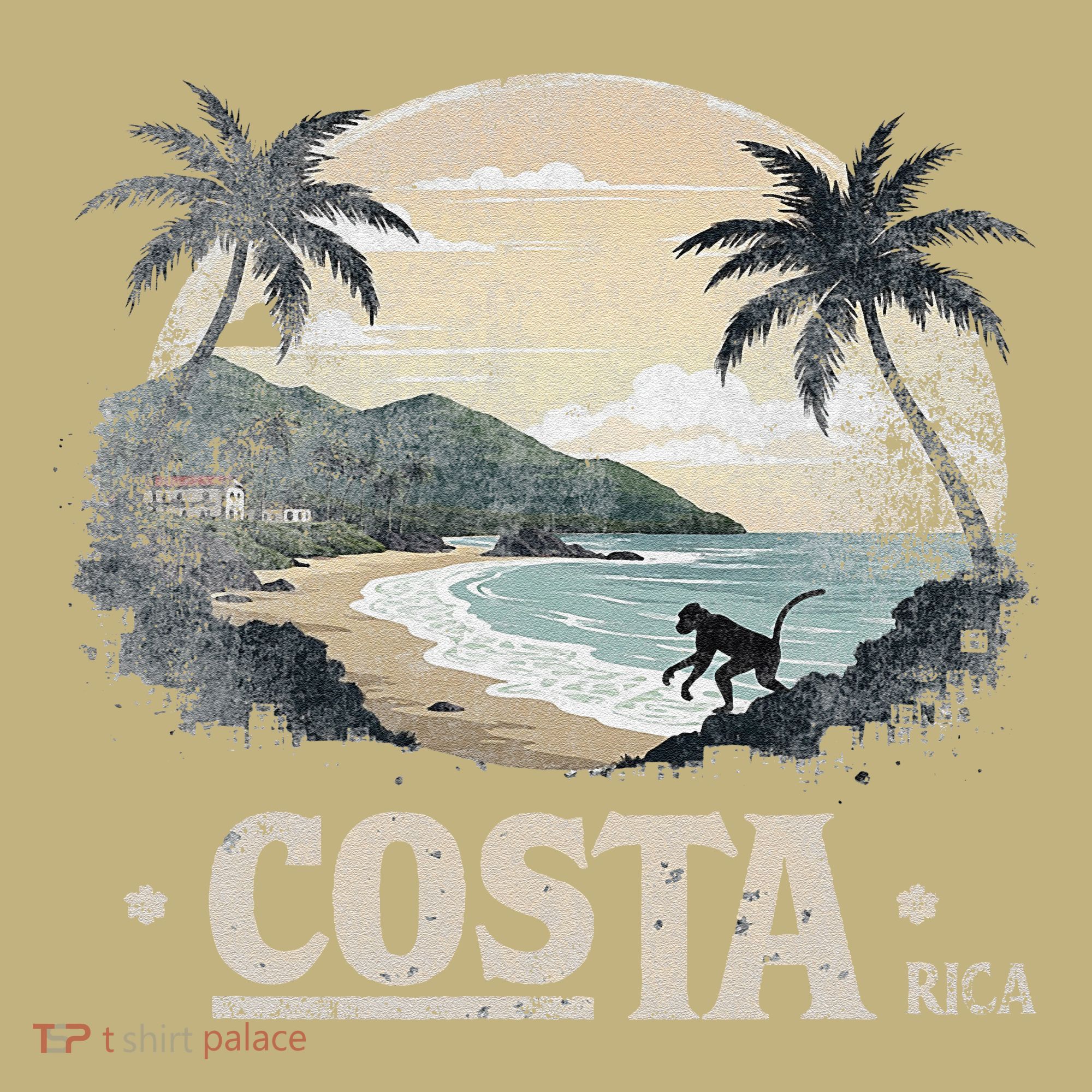 Retro Costa Rica Landscape Vintage Souvenir T-Shirt