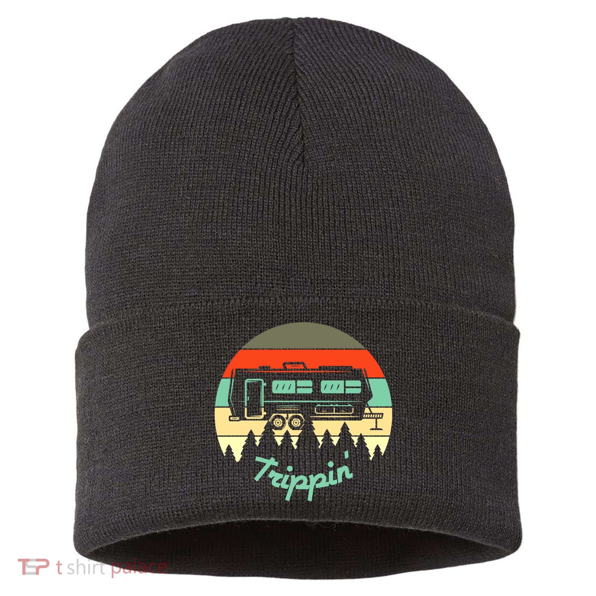 Rv Camper Road Trip Travel Trippin' Cool Gift Sustainable Knit Beanie