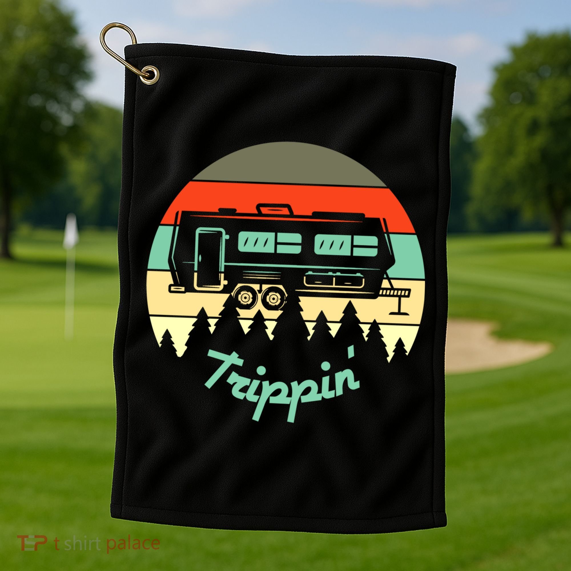 Rv Camper Road Trip Travel Trippin' Cool Gift Golf Towel