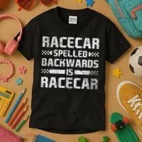 Race Cars Racecar Spelled Backwards Race Car Racing Apparel Kids T-Shirt thumb 3