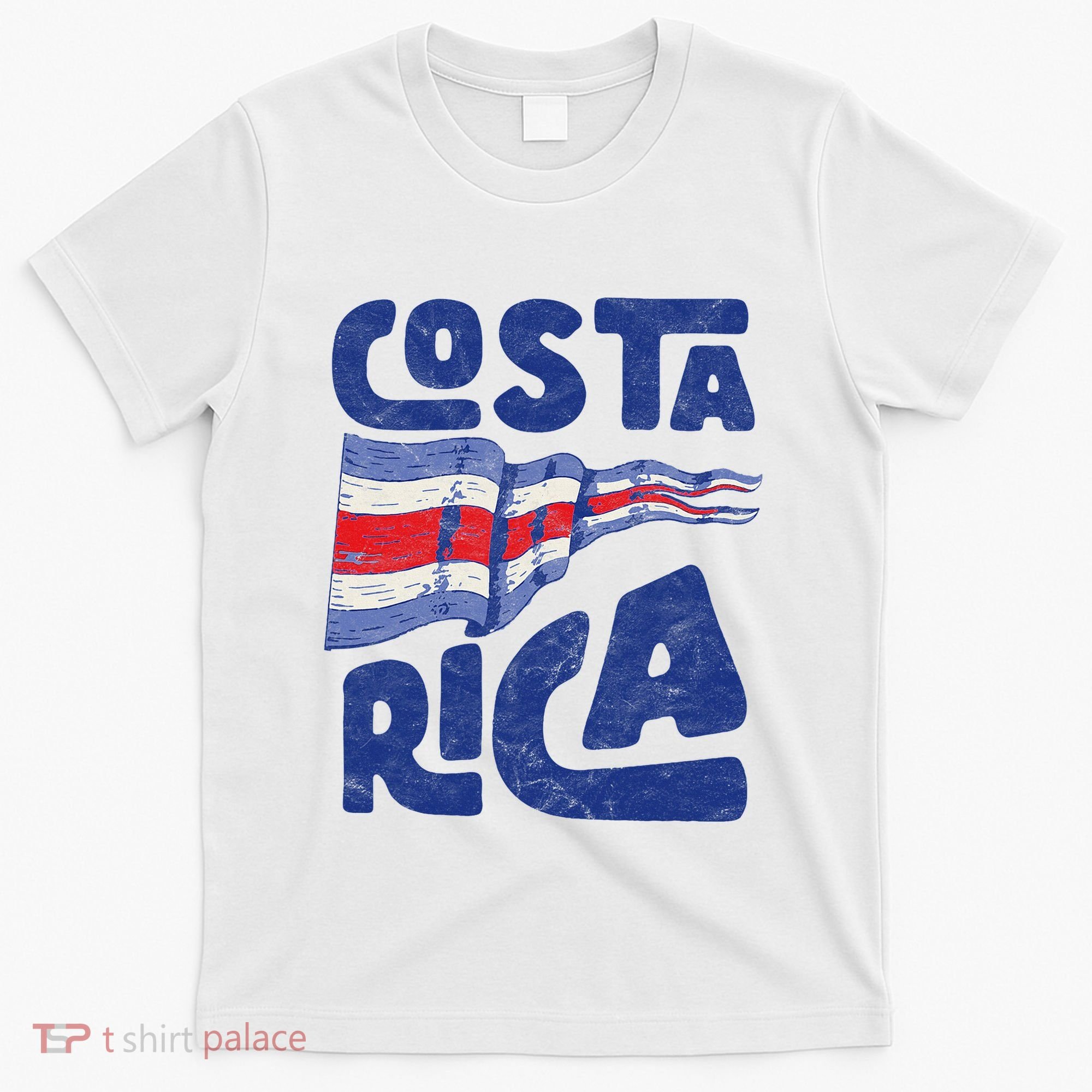 Retro Costa Rican Flag Tico Pride Vintage T-Shirt