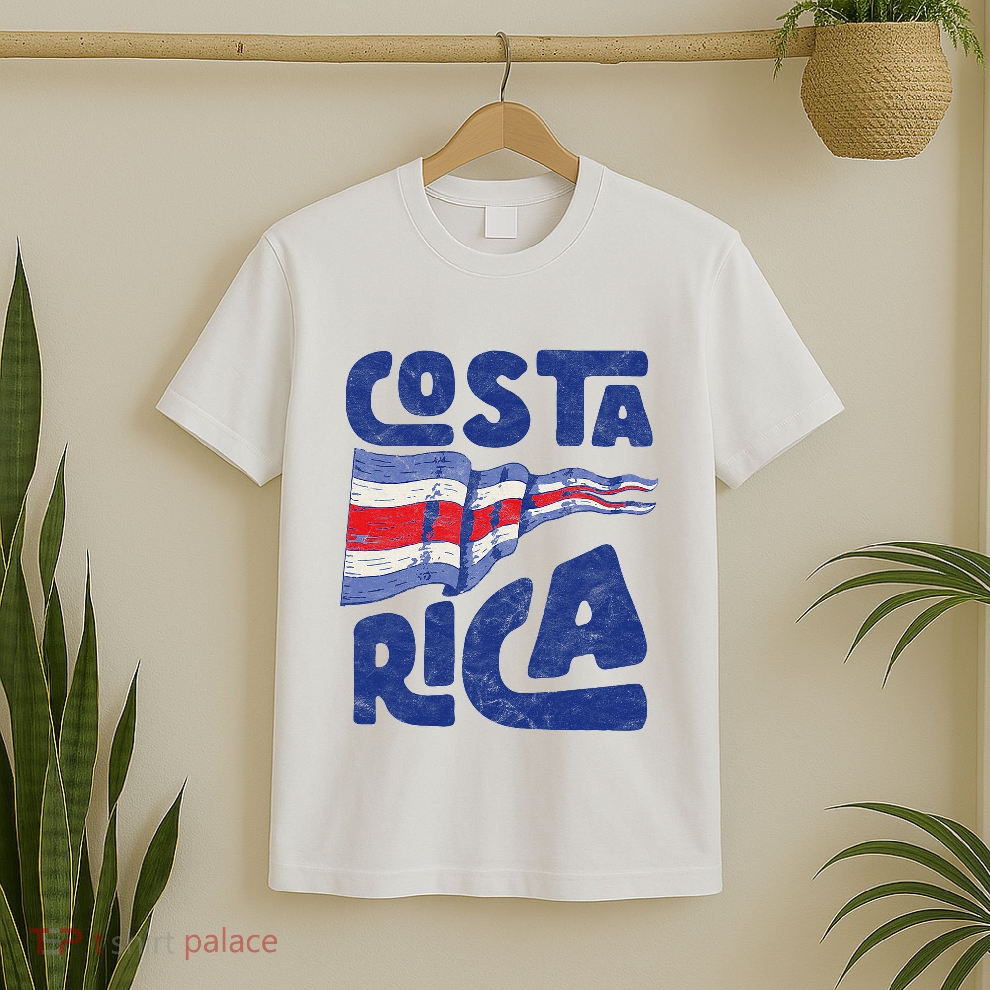 Retro Costa Rican Flag Tico Pride Vintage T-Shirt