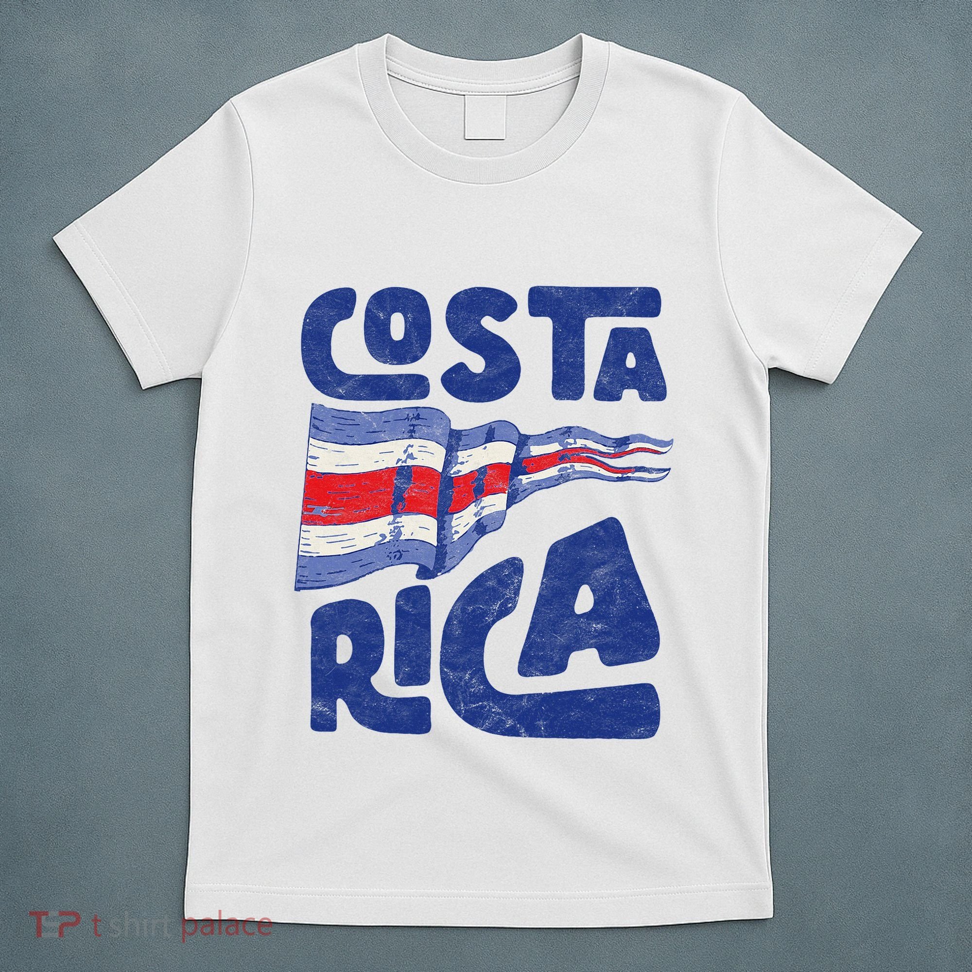 Retro Costa Rican Flag Tico Pride Vintage T-Shirt