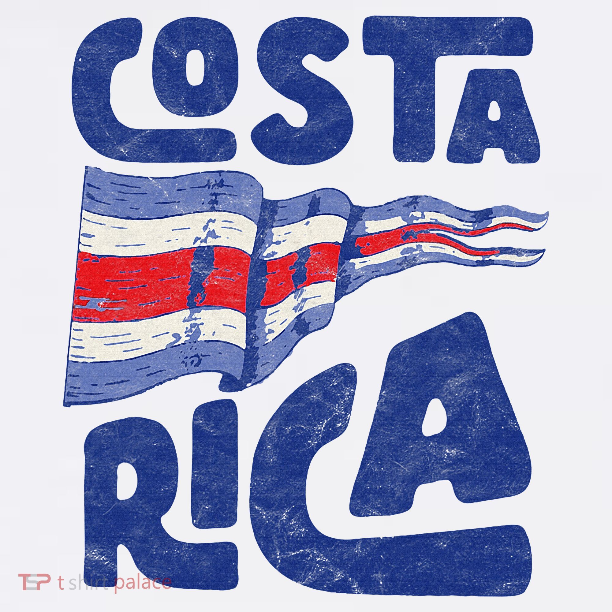 Retro Costa Rican Flag Tico Pride Vintage T-Shirt