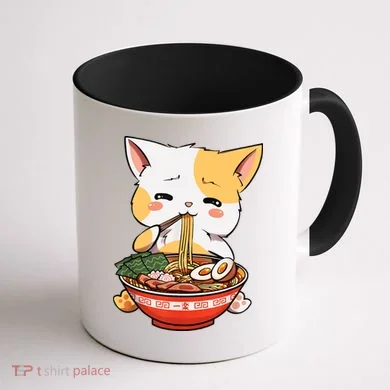 Ramen Cat Coffee Mug back