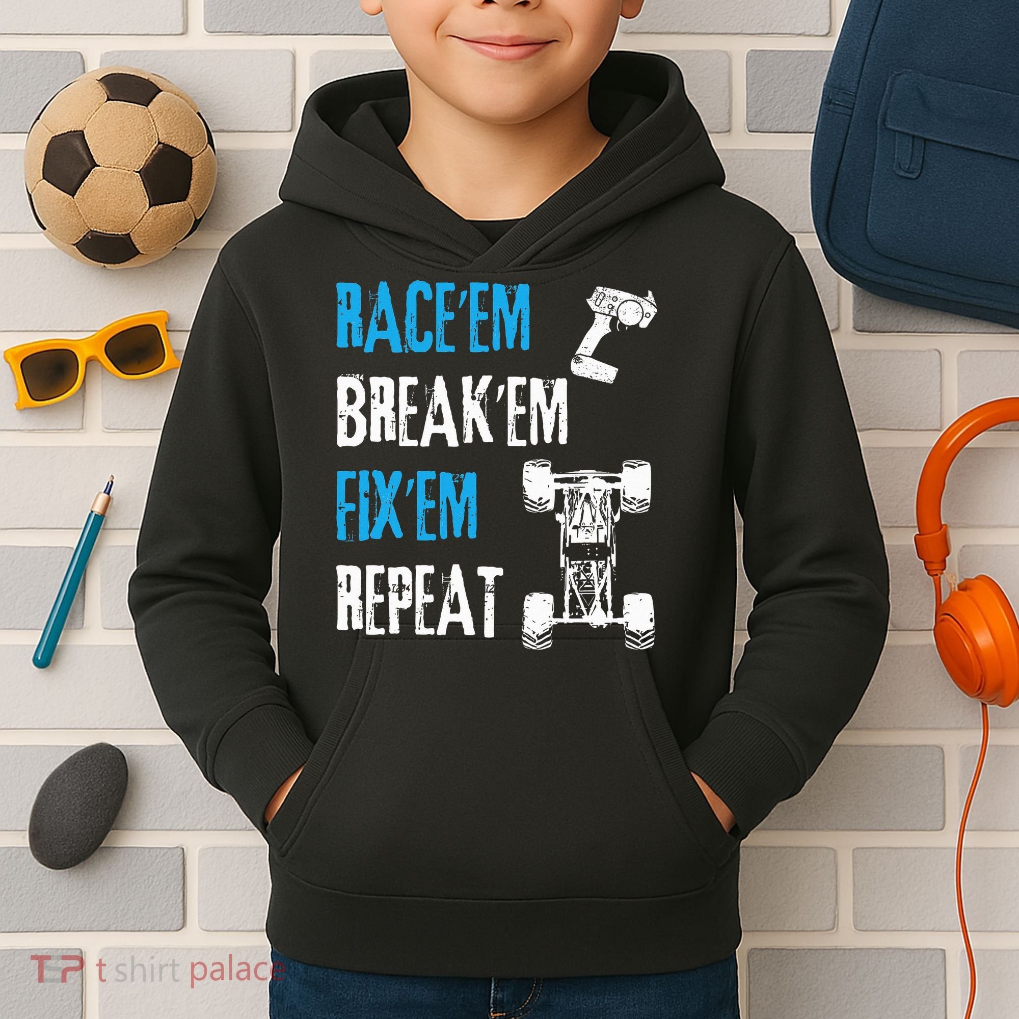 Rc Car Remote Control Racing Kids Hoodie