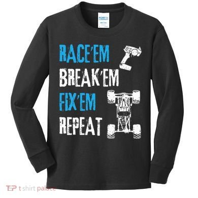 Rc Car Remote Control Racing Kids Long Sleeve Shirt