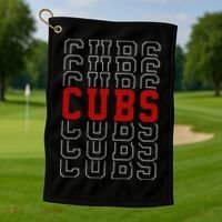 Retro Cubs Sports Fan Golf Towel thumb 1