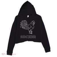 Rooster Cock Sucker Crop Fleece Hoodie thumb 0