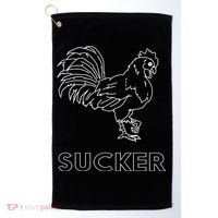 Rooster Cock Sucker Golf Towel thumb 0