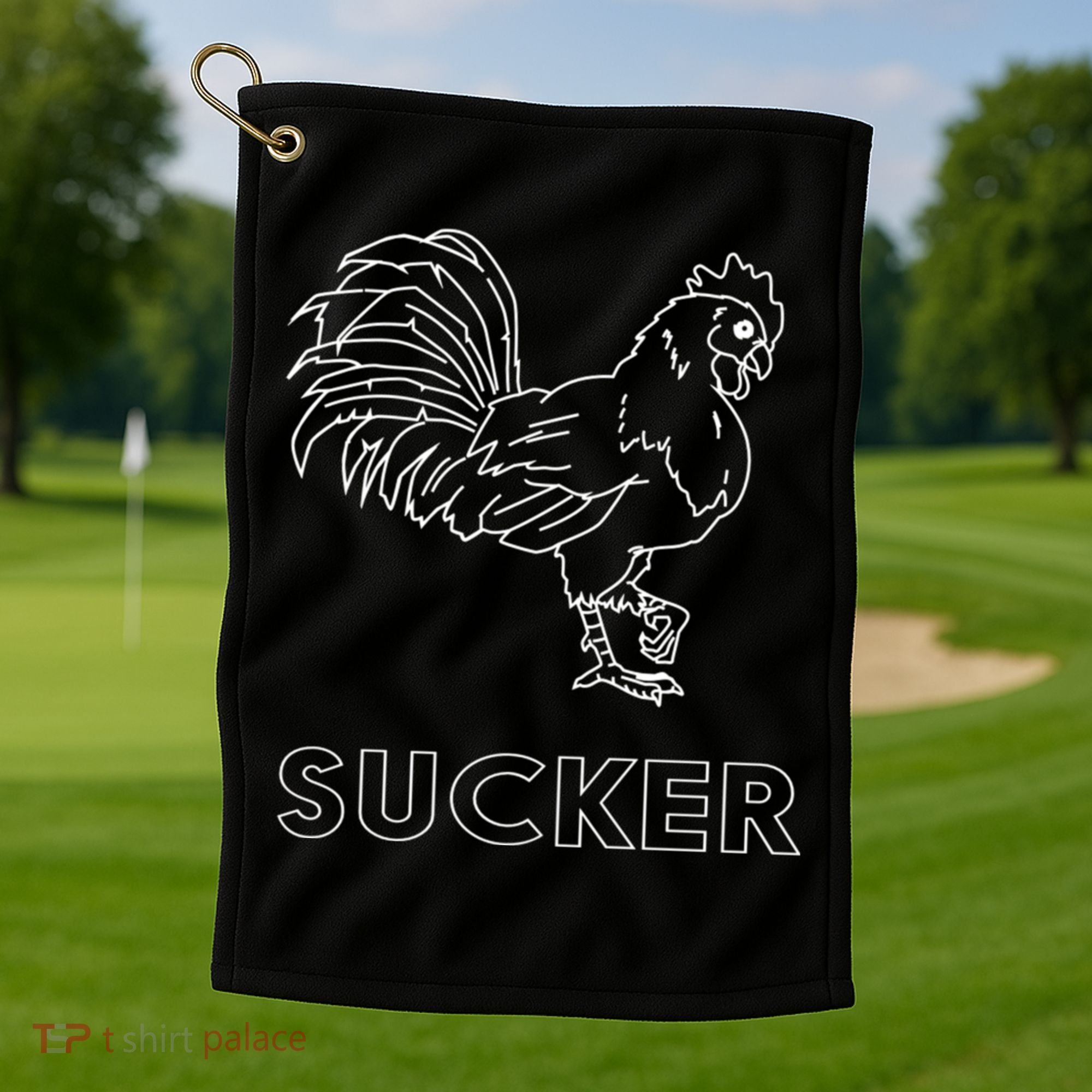 Rooster Cock Sucker Golf Towel
