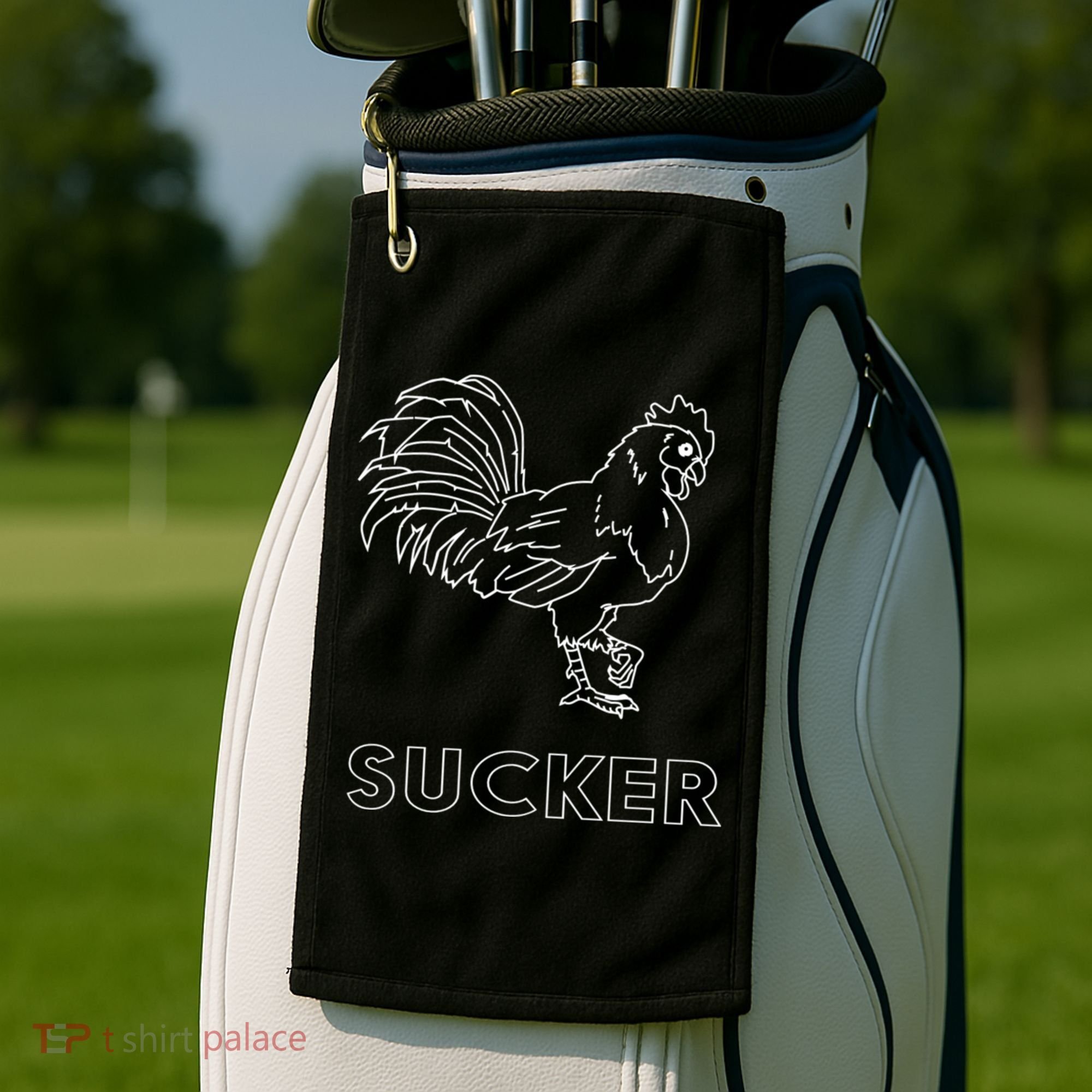 Rooster Cock Sucker Golf Towel