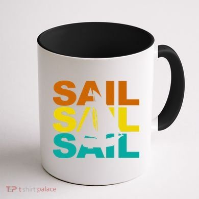 Retro Colorful Sail Sailing Boat Hobby Coffee Mug back