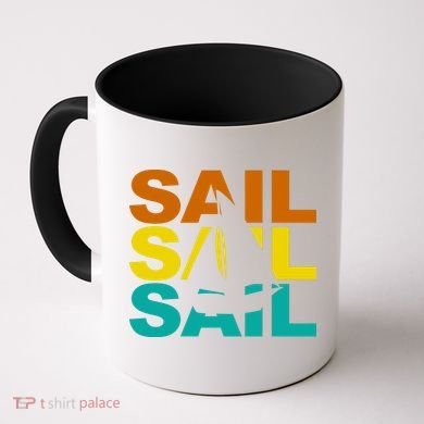 Retro Colorful Sail Sailing Boat Hobby Coffee Mug
