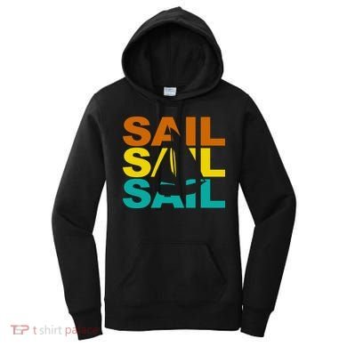 Retro Colorful Sail Sailing Boat Hobby Women's Hoodie