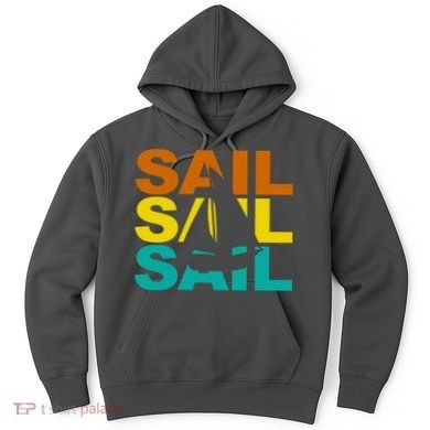 Retro Colorful Sail Sailing Boat Hobby Hoodie