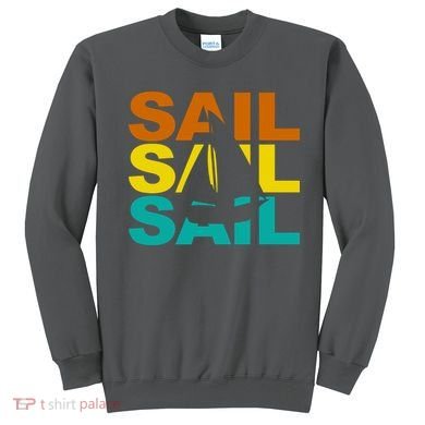 Retro Colorful Sail Sailing Boat Hobby Sweatshirt