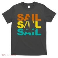 Retro Colorful Sail Sailing Boat Hobby T-Shirt thumb 0