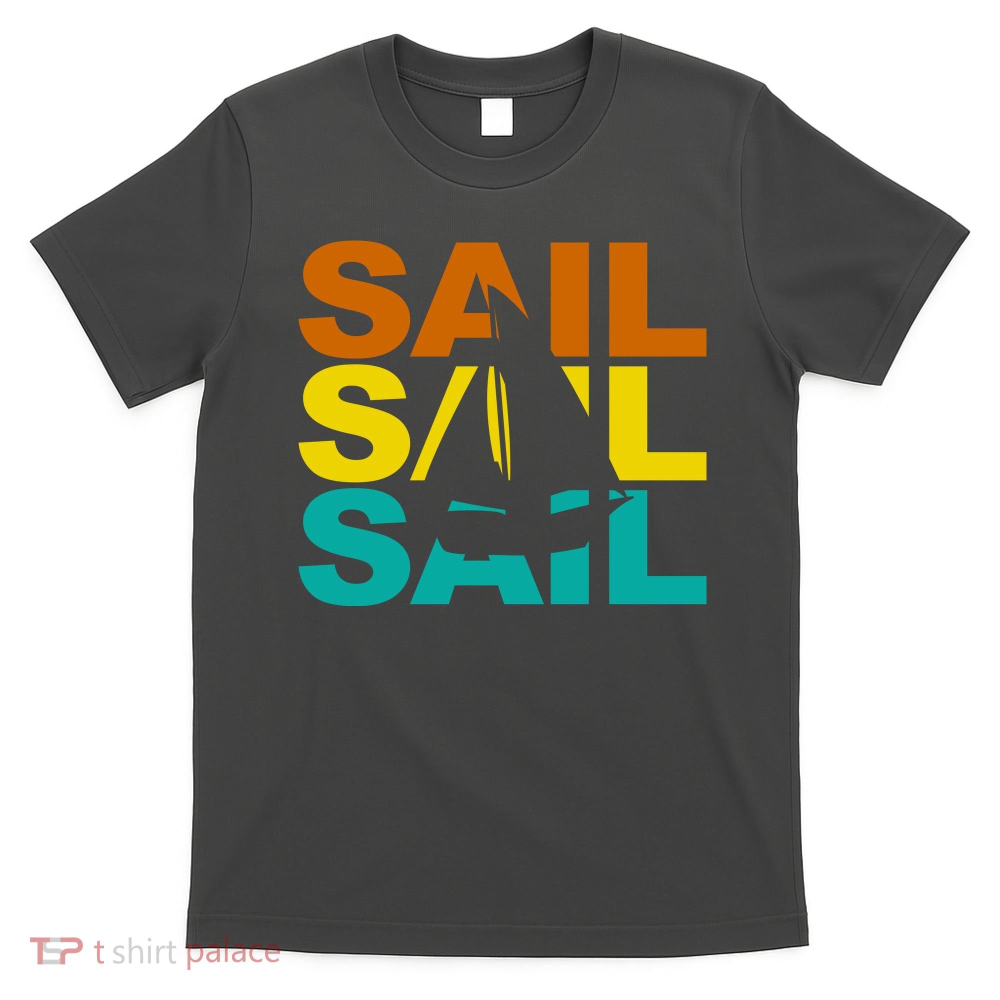 Retro Colorful Sail Sailing Boat Hobby T-Shirt