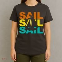 Retro Colorful Sail Sailing Boat Hobby T-Shirt thumb 4
