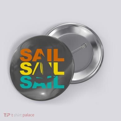 Retro Colorful Sail Sailing Boat Hobby Button