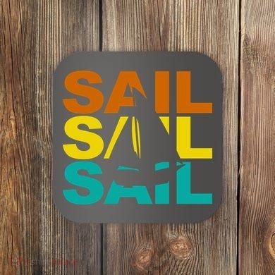 Retro Colorful Sail Sailing Boat Hobby Coaster