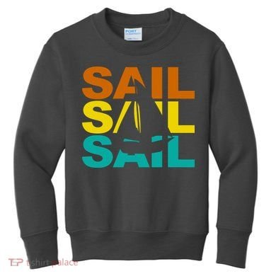 Retro Colorful Sail Sailing Boat Hobby Kids Sweatshirt