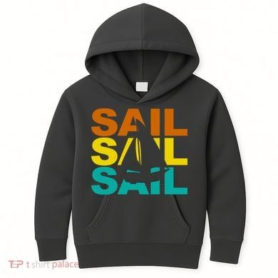 Retro Colorful Sail Sailing Boat Hobby Kids Hoodie