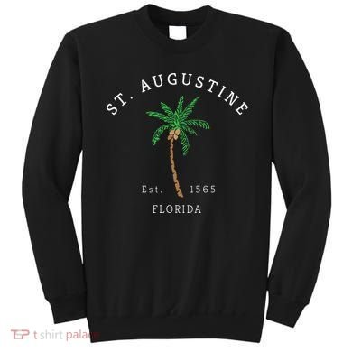 Retro Cool St. Augustine Florida Colorful Palm Tree Novelty Sweatshirt