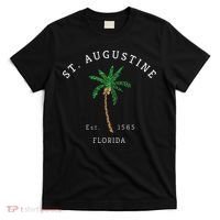Retro Cool St. Augustine Florida Colorful Palm Tree Novelty T-Shirt thumb 0