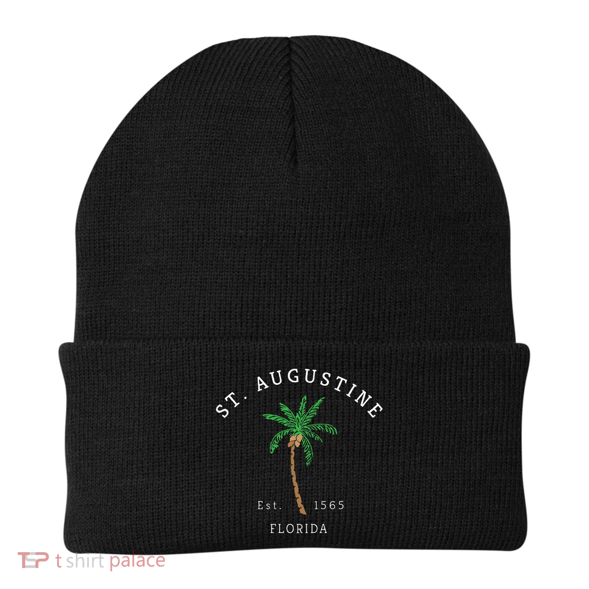 Retro Cool St. Augustine Florida Colorful Palm Tree Novelty Beanie