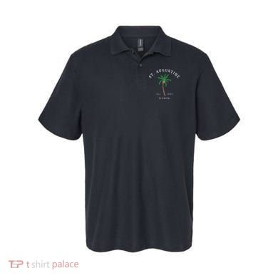 Retro Cool St. Augustine Florida Colorful Palm Tree Novelty Polo