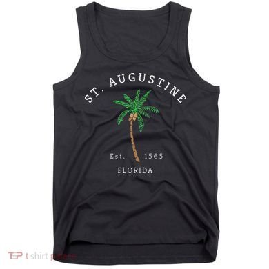 Retro Cool St. Augustine Florida Colorful Palm Tree Novelty Tank Top